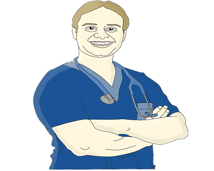 Smiling Male Nurse Cartoon