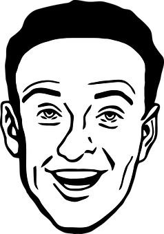 Smiling Man Blackand White Vector