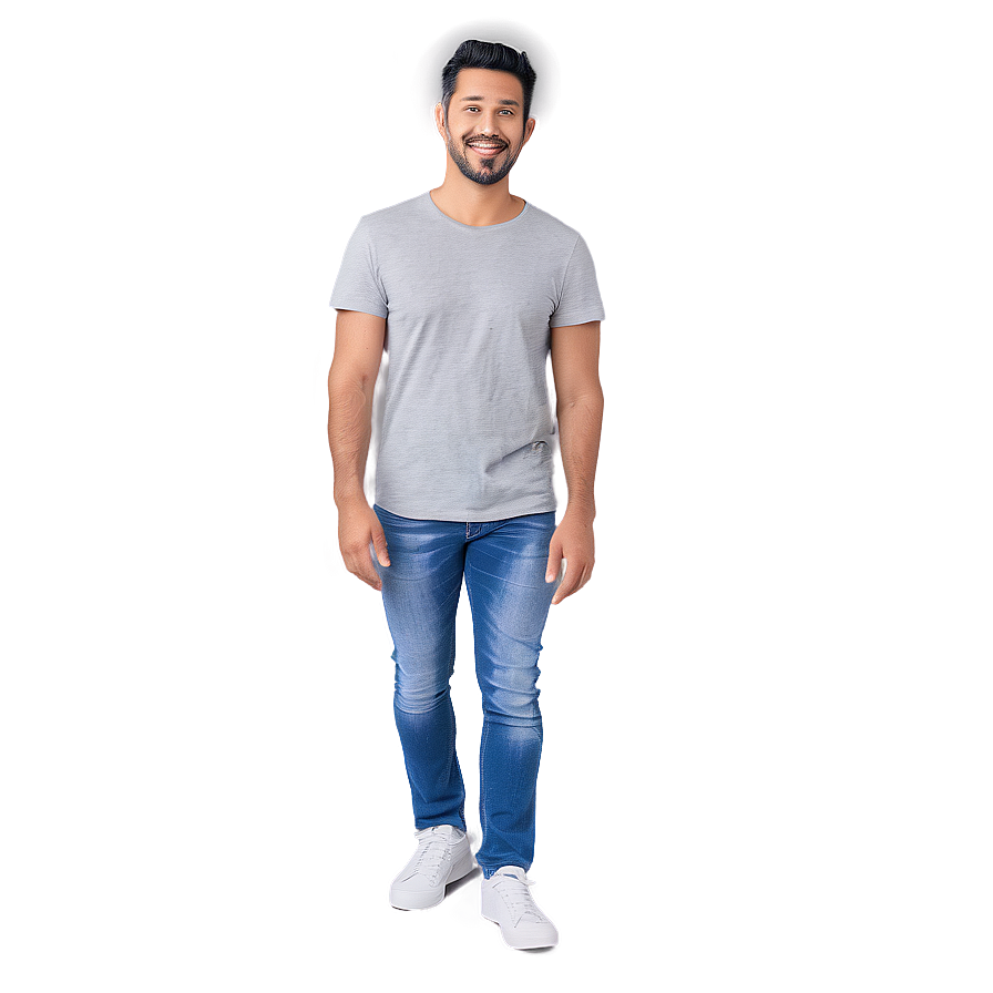 Smiling Man Standing Casual Png 83