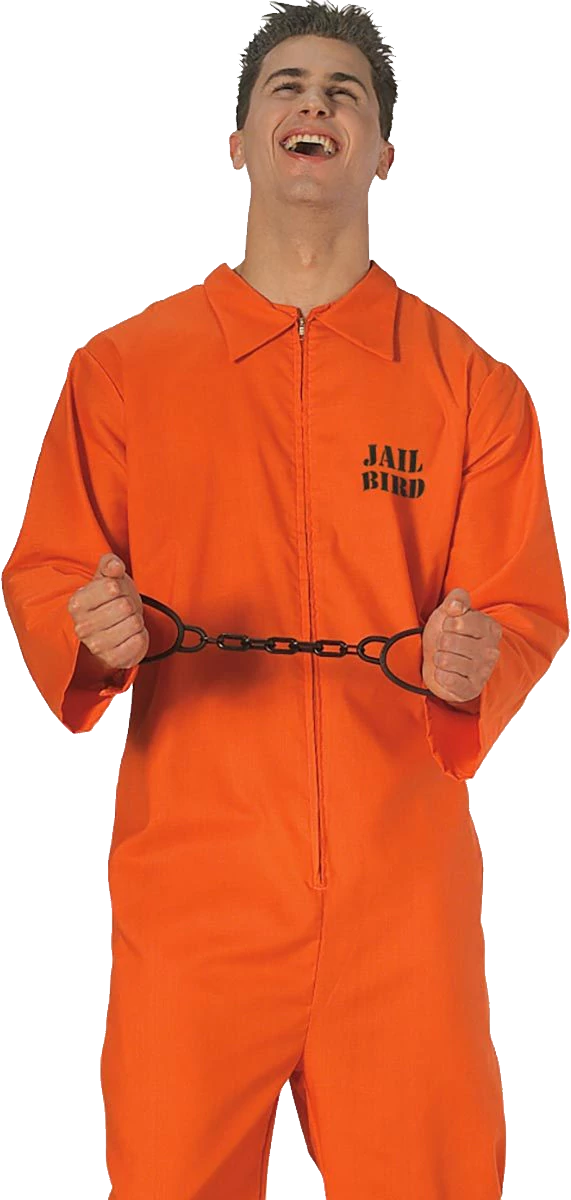 Smiling Manin Orange Prison Jumpsuit