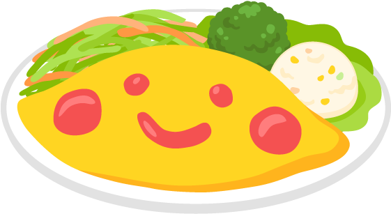 Smiling Omelette Cartoon Plate