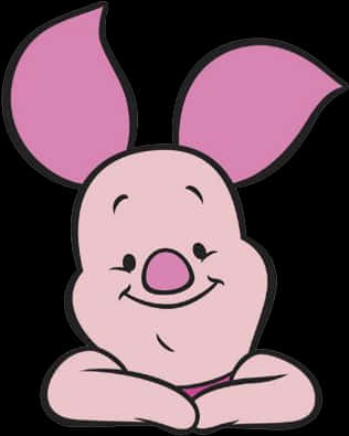 Smiling Piglet Cartoon Character