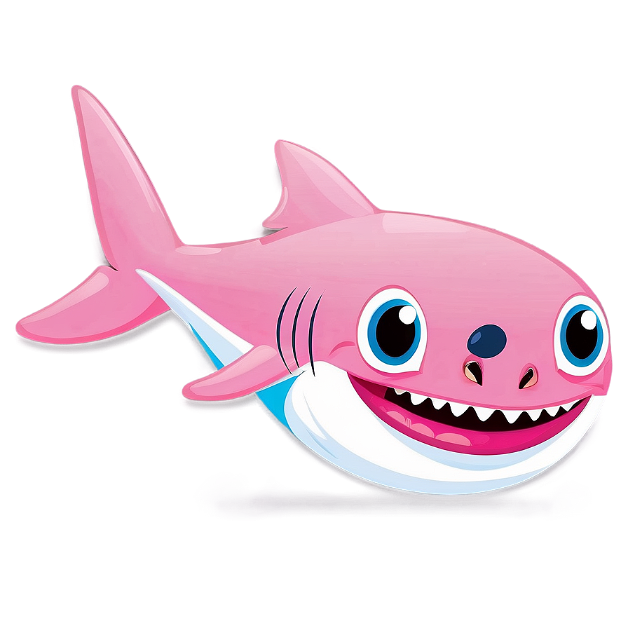 Smiling Pink Baby Shark Artwork Png Cne