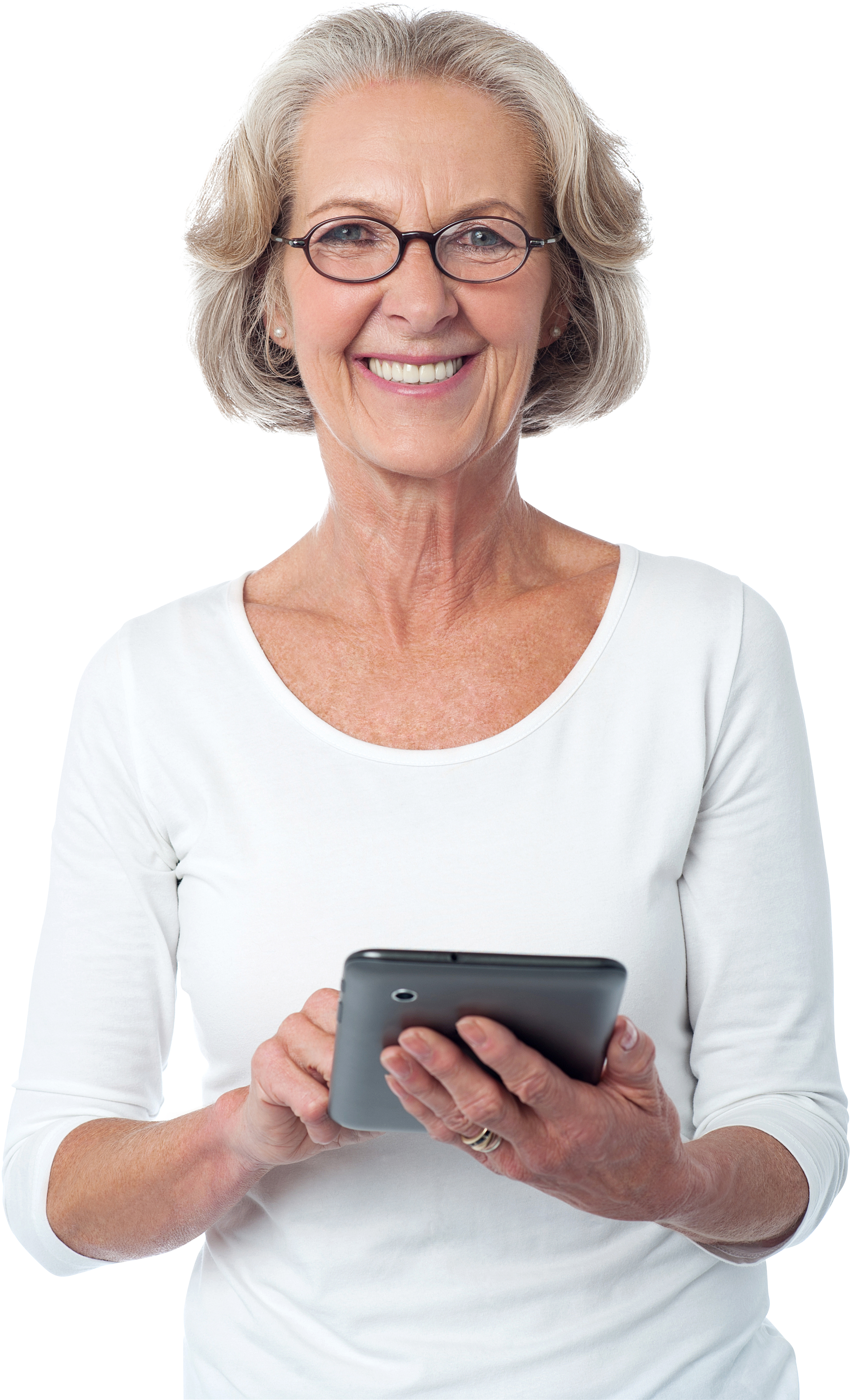 Smiling Senior Womanwith Tablet
