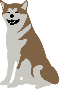 Smiling Shiba Inu Cartoon