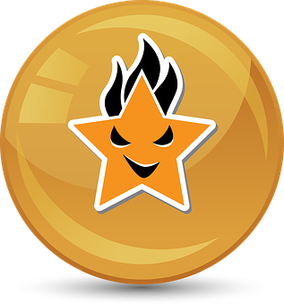 Smiling Star Emoticon Badge