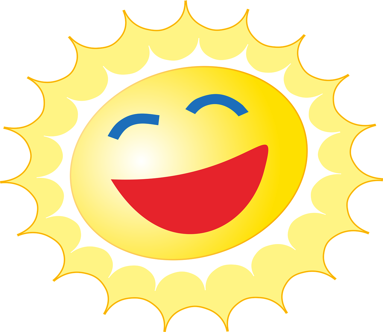 Smiling Sun Cartoon Graphic