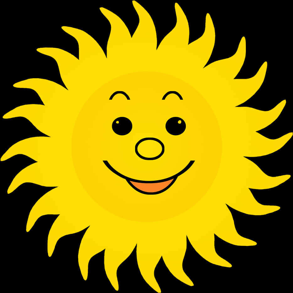 Smiling Sun Cartoon Graphic