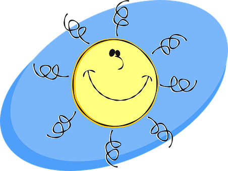 Smiling Sun Cartoon Illustration
