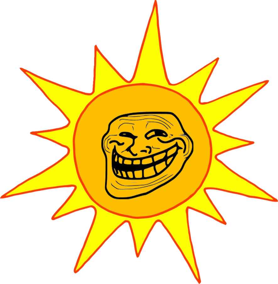 Smiling Trollface Sun Cartoon