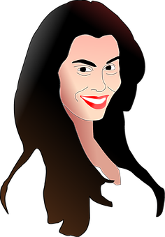 Smiling Woman Cartoon Portrait