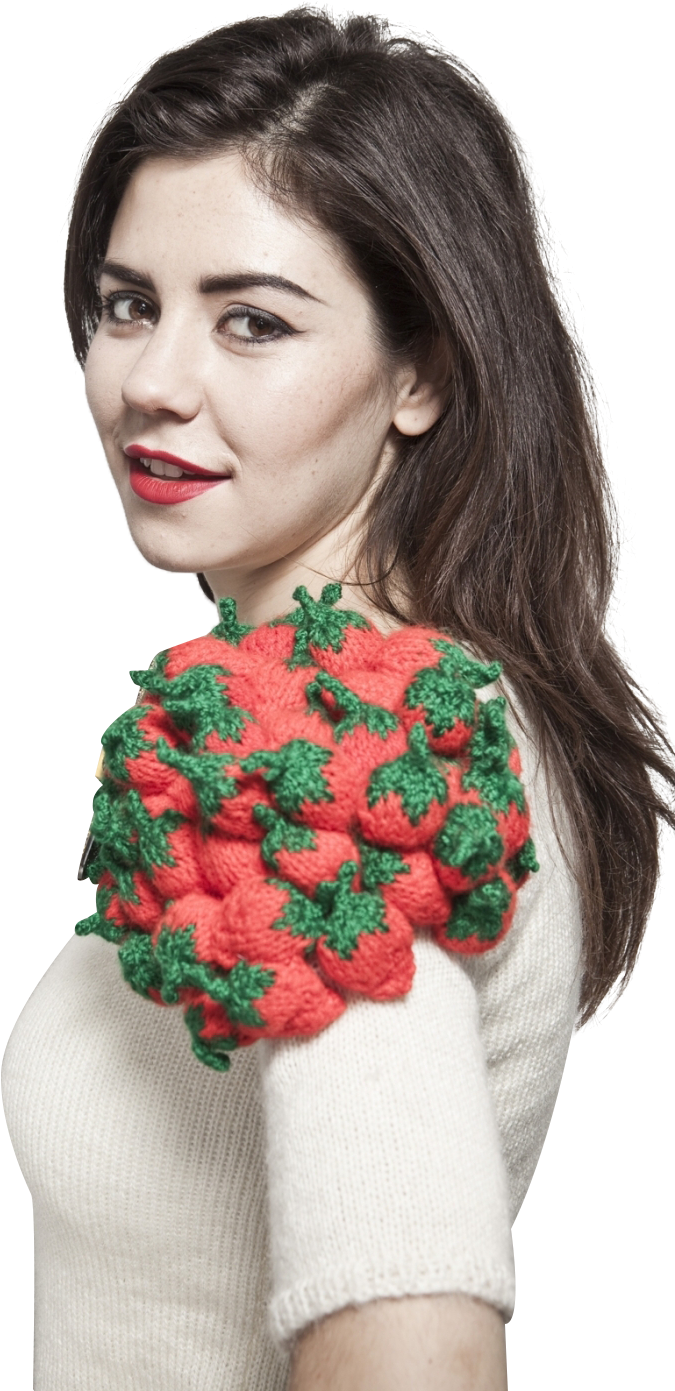 Smiling Woman Red Lipstick Crochet Top
