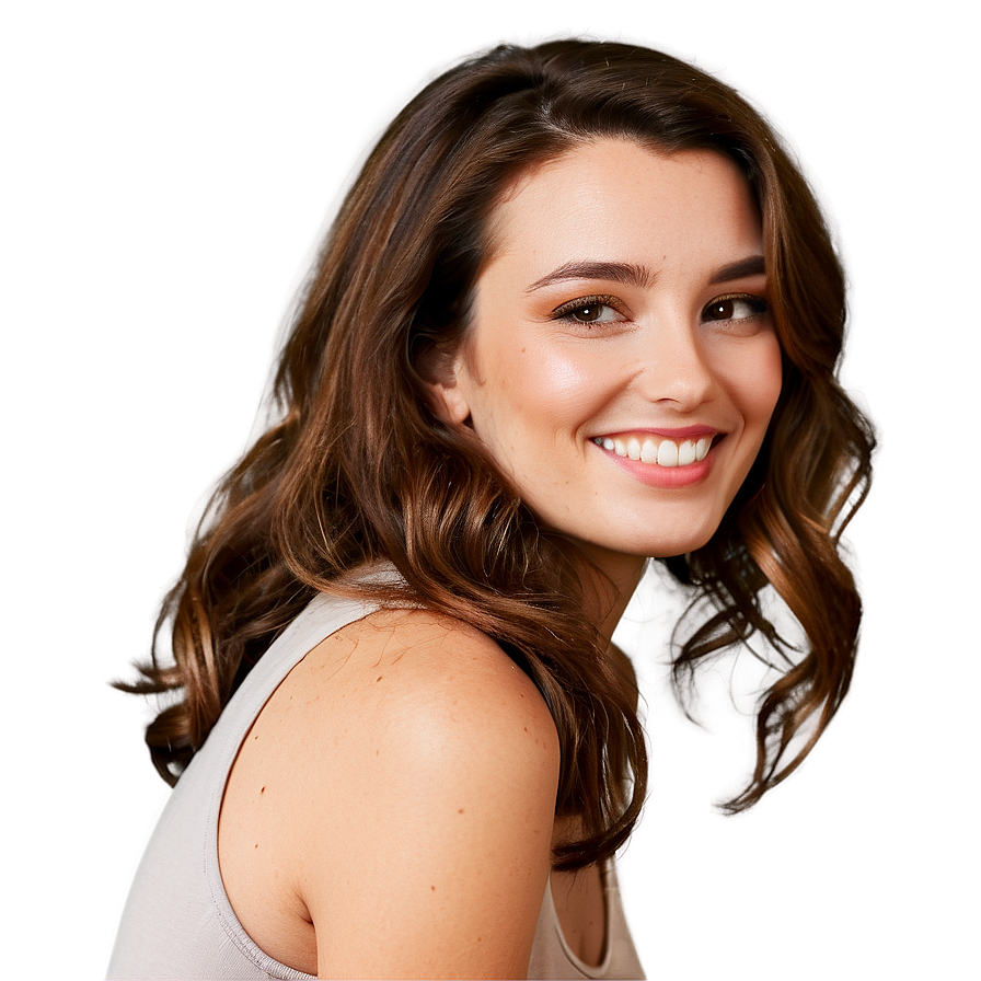 Smiling Woman With Brown Hair Png 32