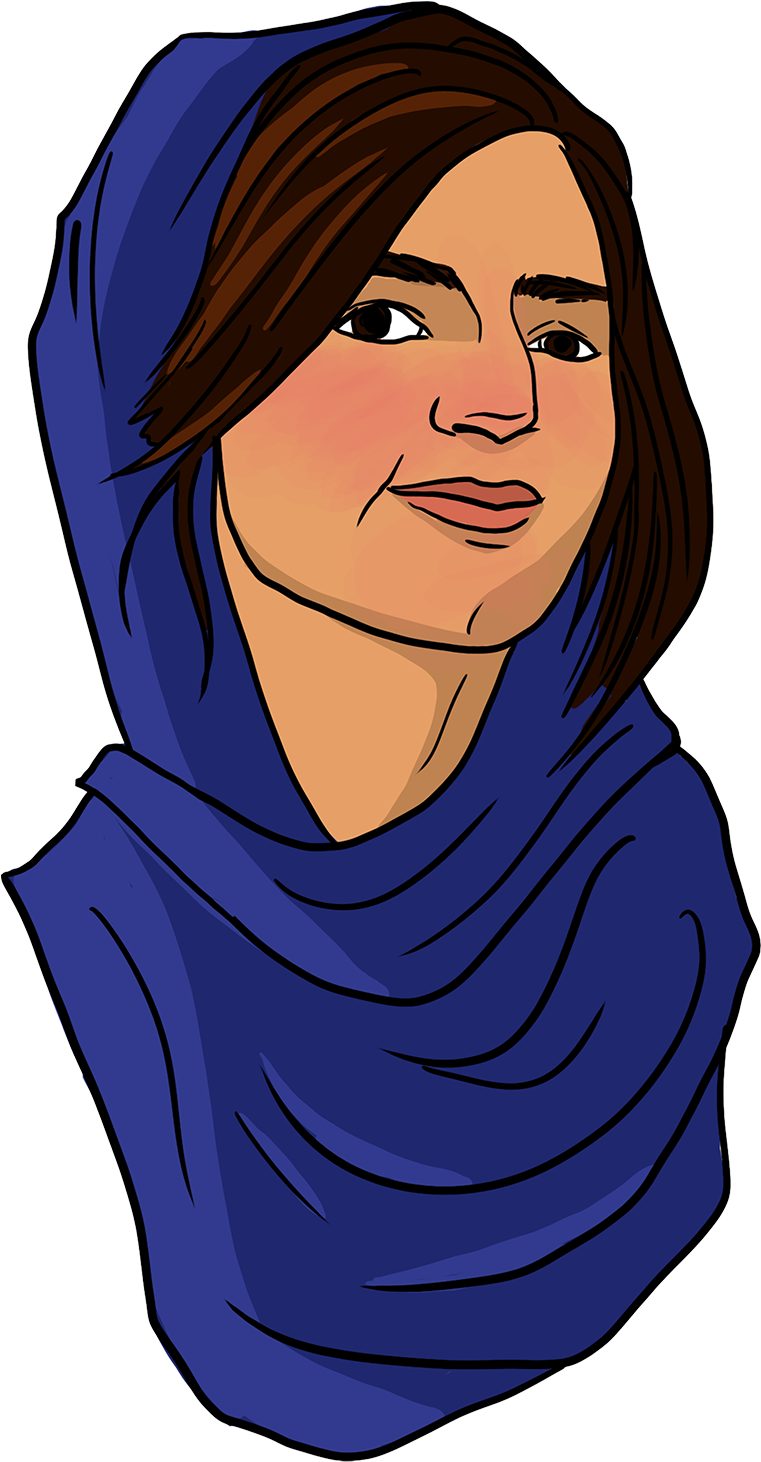 Smiling Womanin Blue Hijab