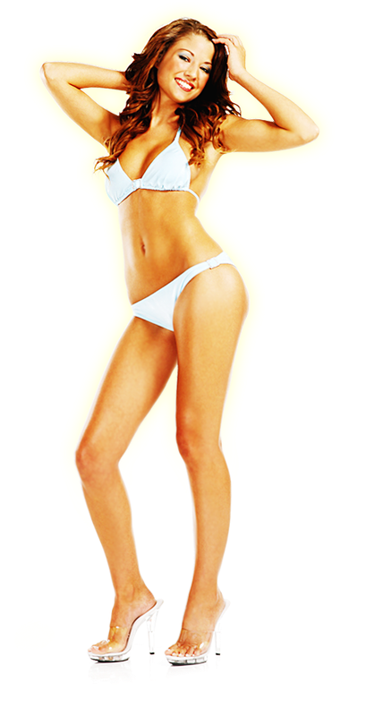 Smiling Womanin White Bikini