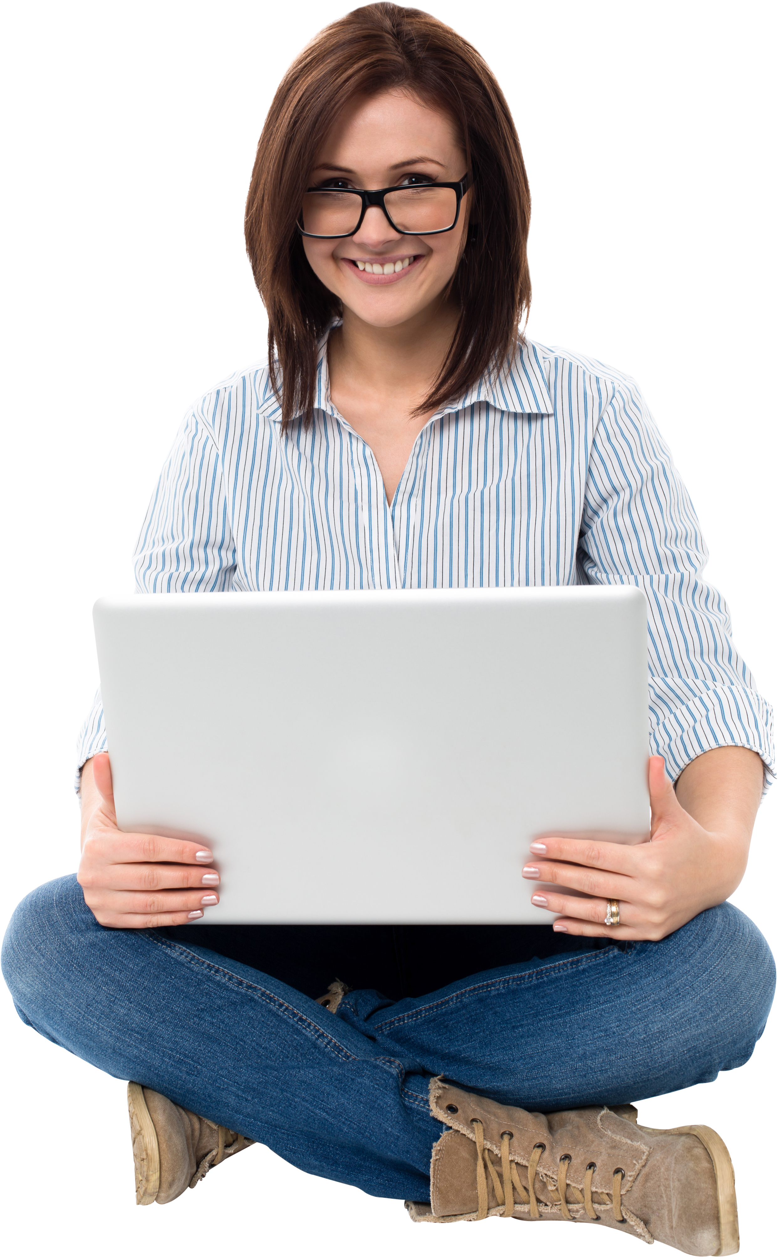Smiling Womanwith Laptop