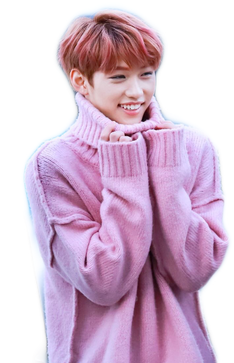 Smiling Young Manin Pink Sweater
