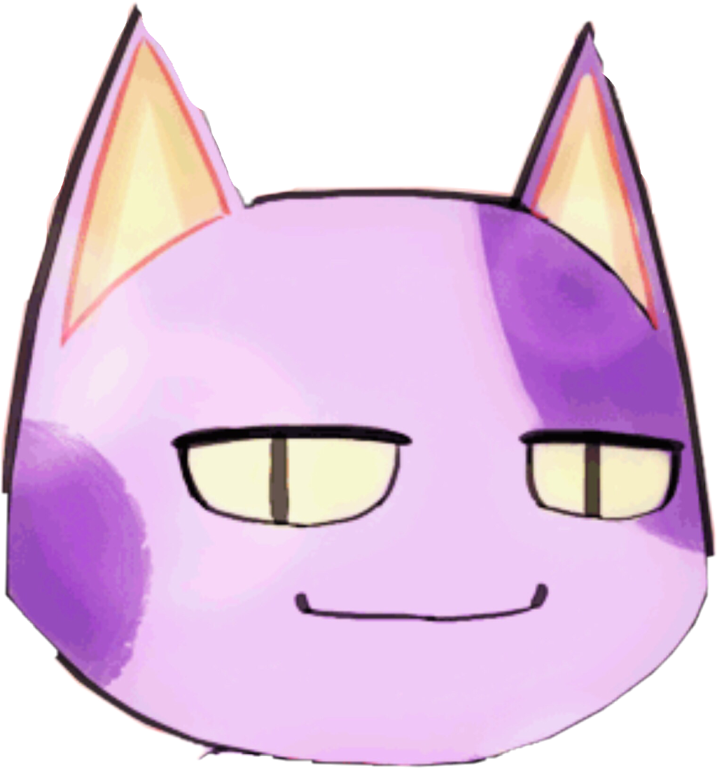 Smirking Purple Cat Cartoon