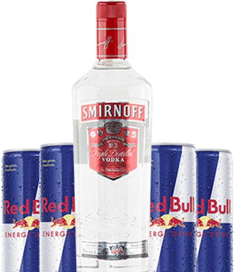 Smirnoff Vodkaand Red Bull Cans