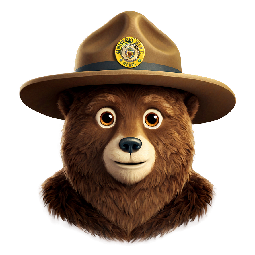 Smokey The Bear Cute Illustration Png Mdm