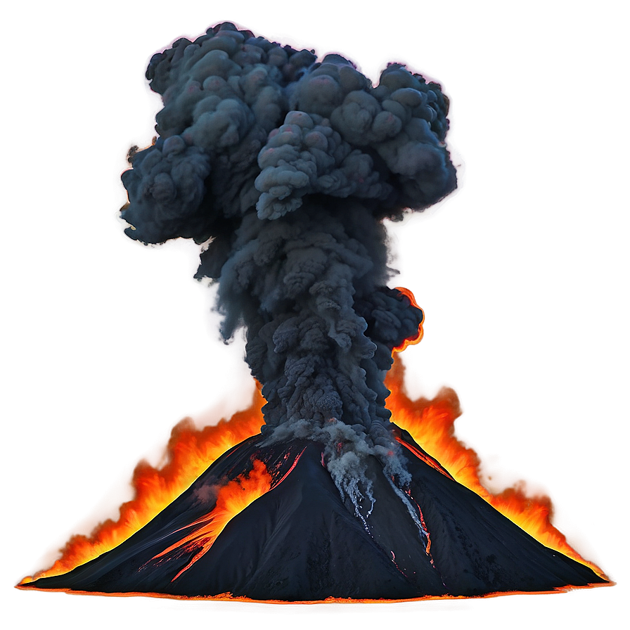 Smokey Volcanic Eruption Png 06262024