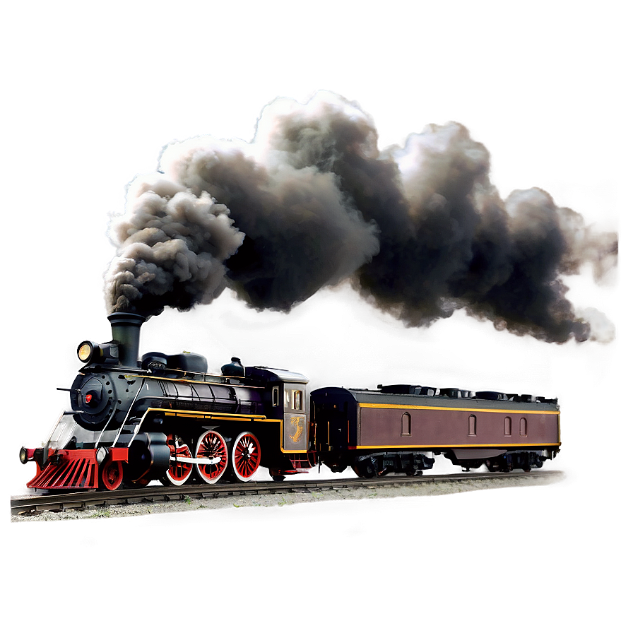 Smoking Vintage Locomotive Png 6