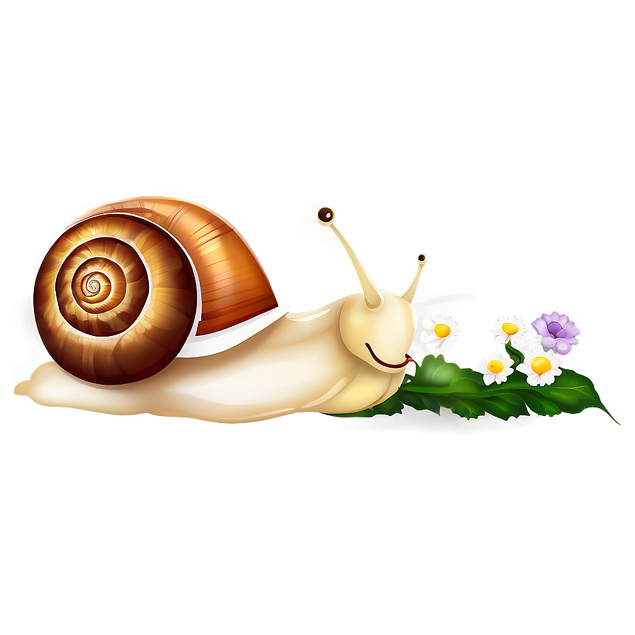 Snail With Flowers Png 05232024