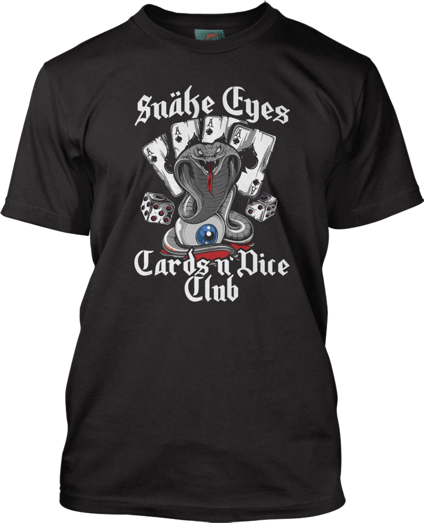 Snake Eyes Cards Dice Club T Shirt Design