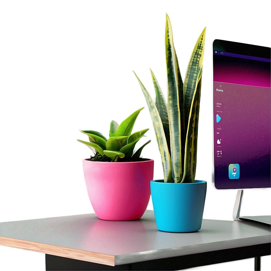 Snake Plant On Desk Png Jfu