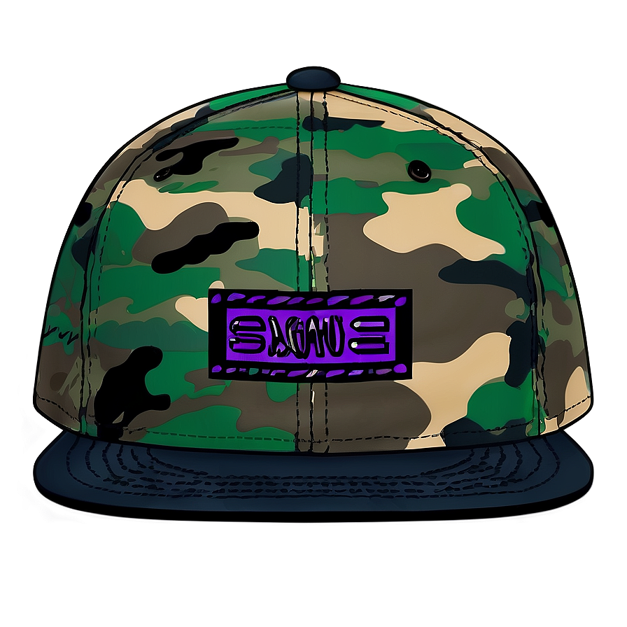 Snapback With Camouflage Pattern Png Qkj