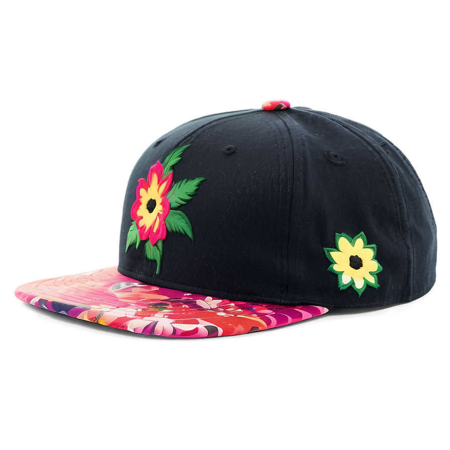 Snapback With Floral Print Png 06262024