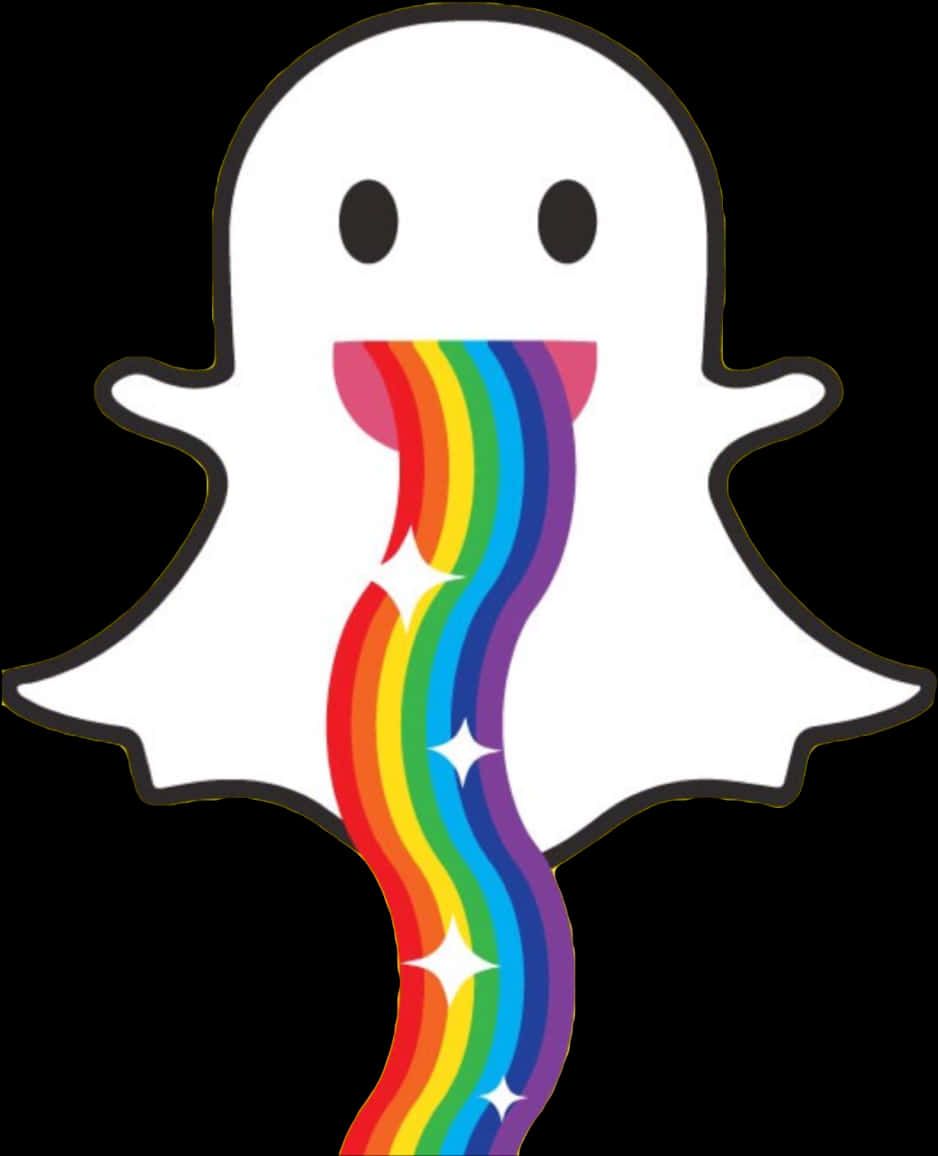 Snapchat Ghost Rainbow Trail Logo