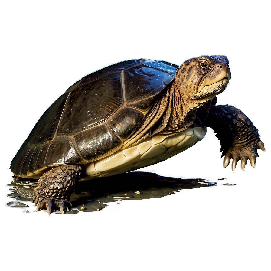 Snapping Turtle In Aquatic Scene Png Haa