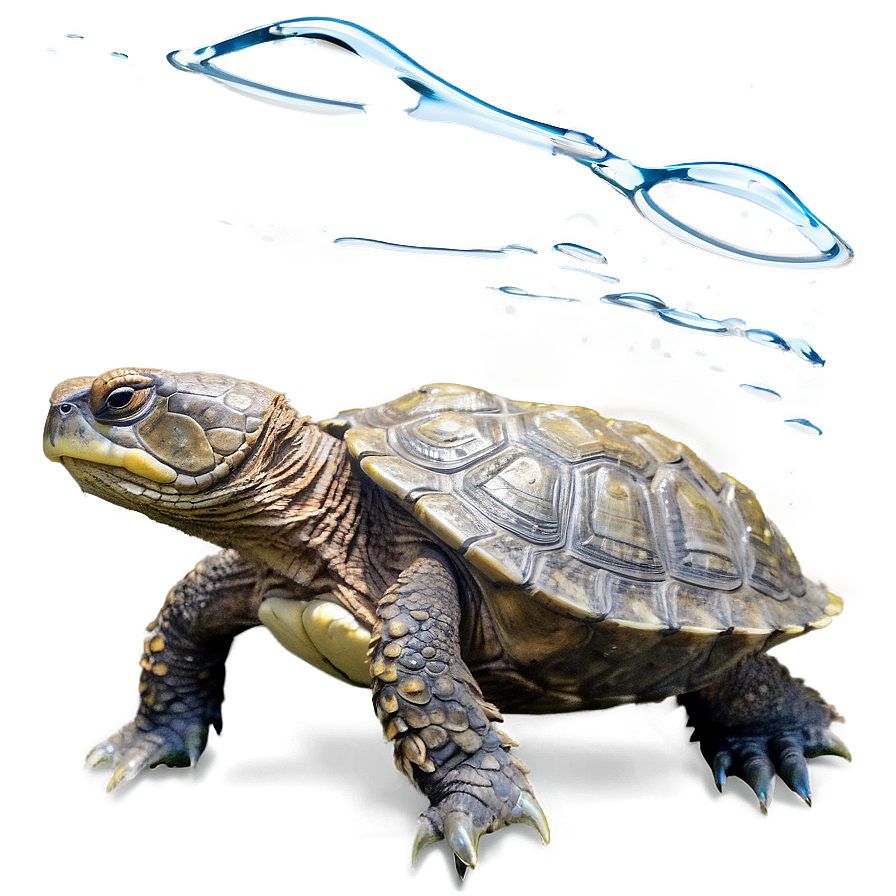 Snapping Turtle In Aquatic Scene Png Kvq