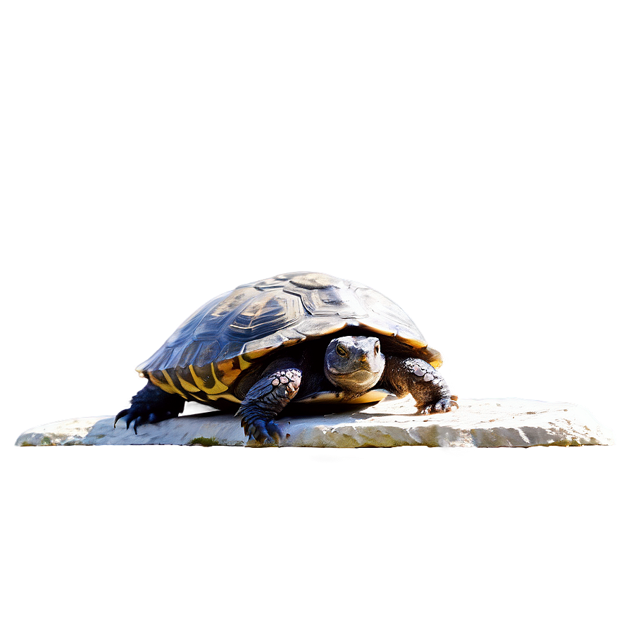 Snapping Turtle Sunbathing On Rock Png Otc