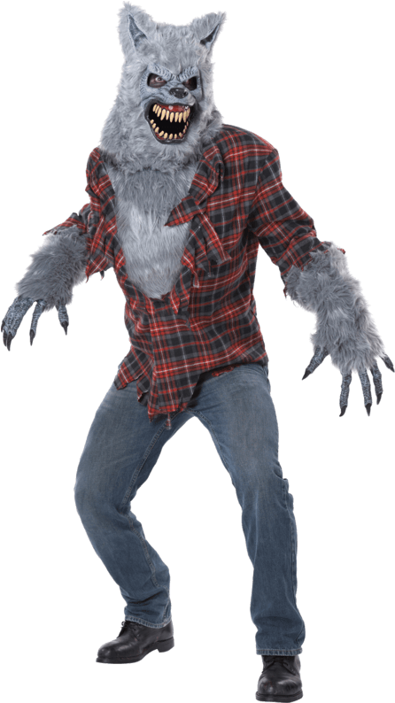 Snarling Werewolfin Plaid Shirt