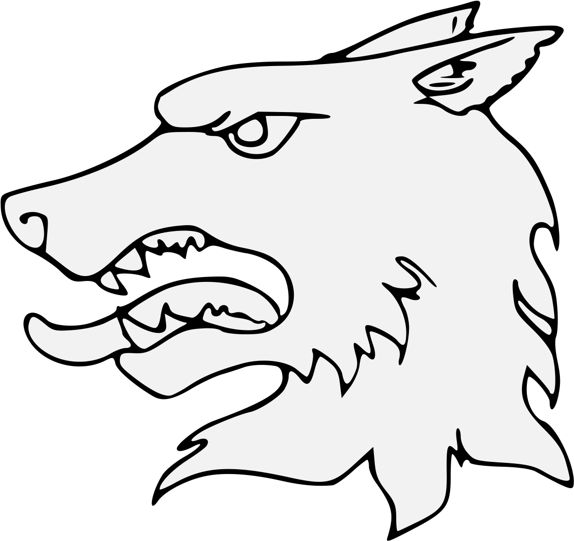 Snarling Wolf Outline