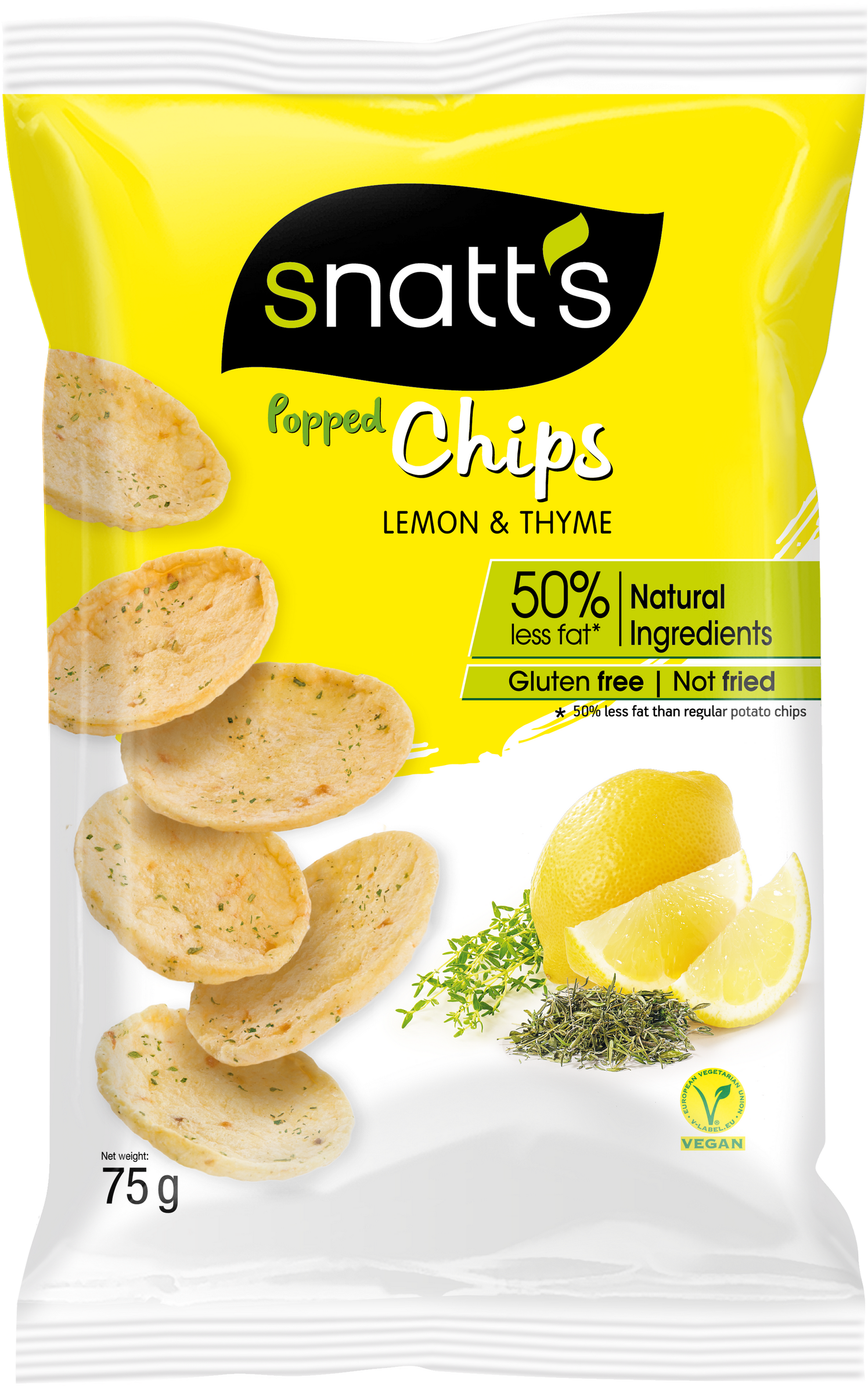 Snatts Popped Chips Lemon Thyme Packaging