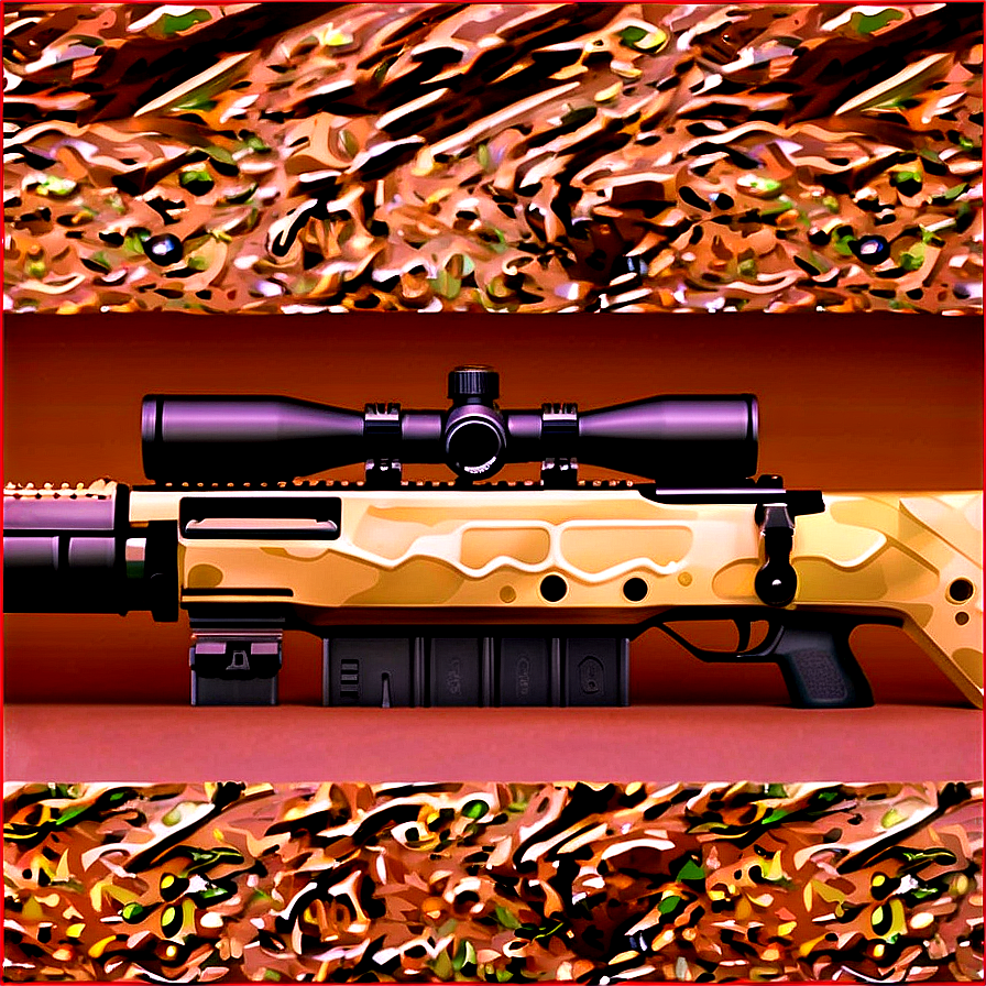 Sniper Rifle In Desert Camo Png Ejn93