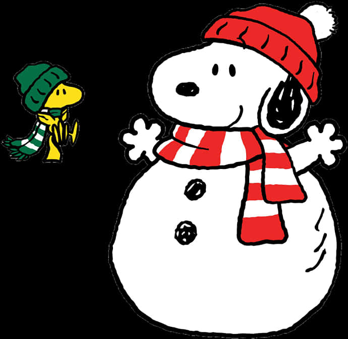 Snoopy Snowman Winter Fun