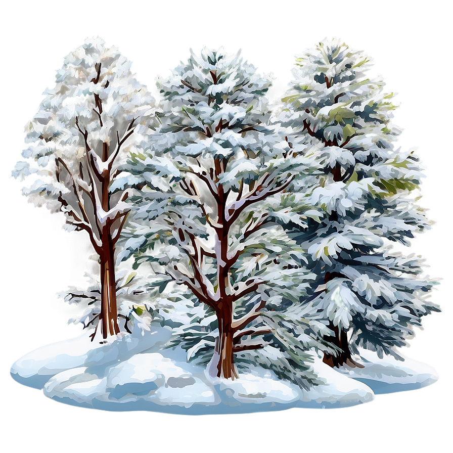 Snow Blanketed Trees Png Tik14