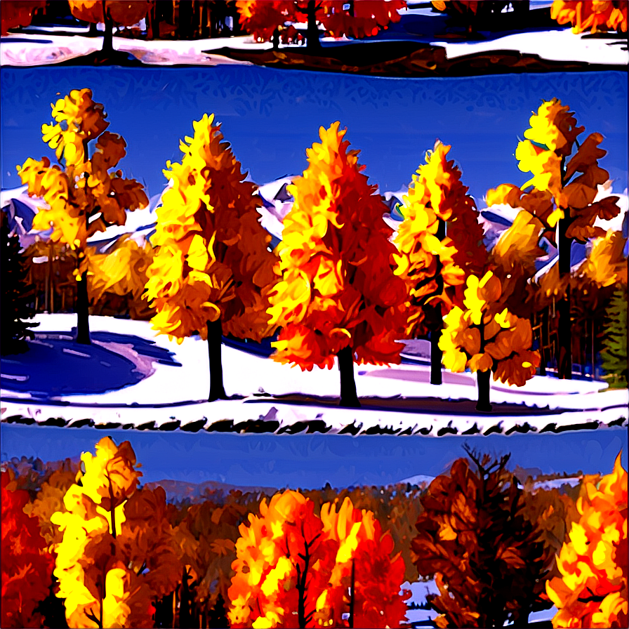 Snow Capped Fall Trees Png 06212024