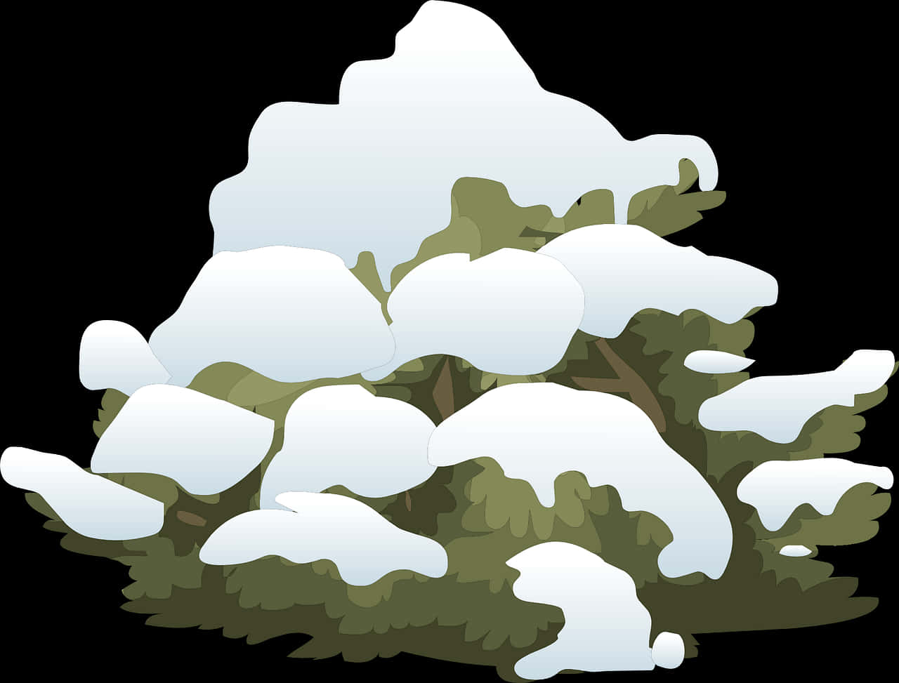 Snow Covered Bush Vector