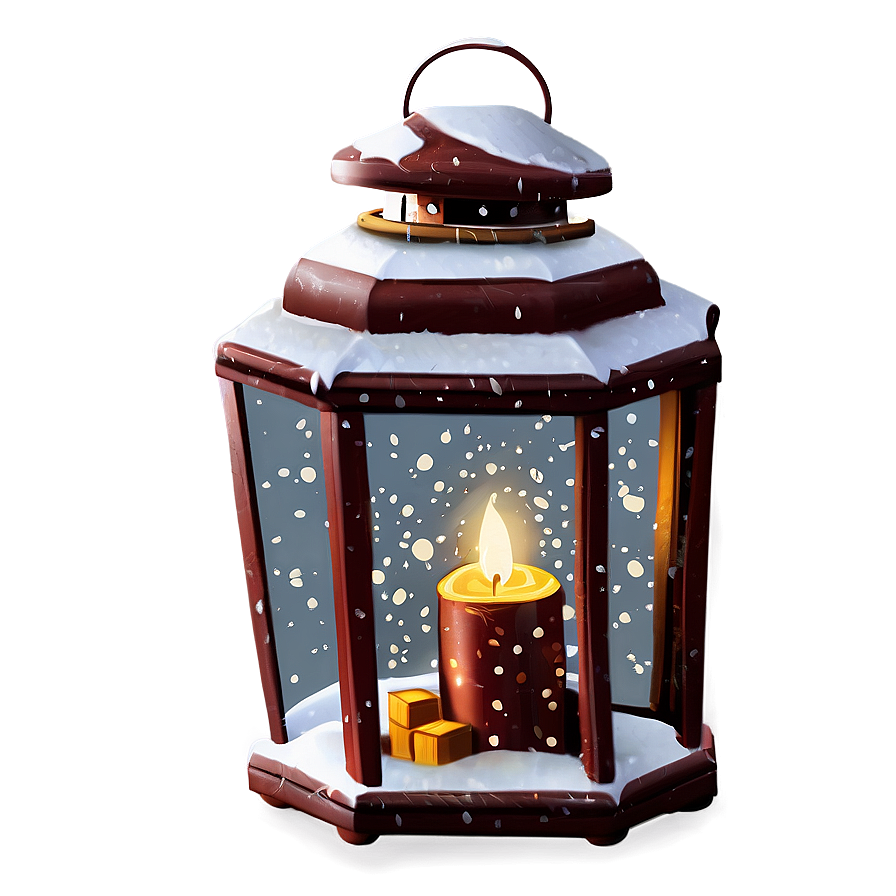 Snow Covered Christmas Lantern Png 18