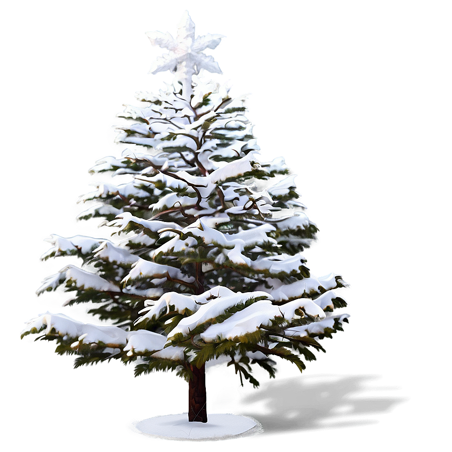 Snow-covered Christmas Tree Png Pde