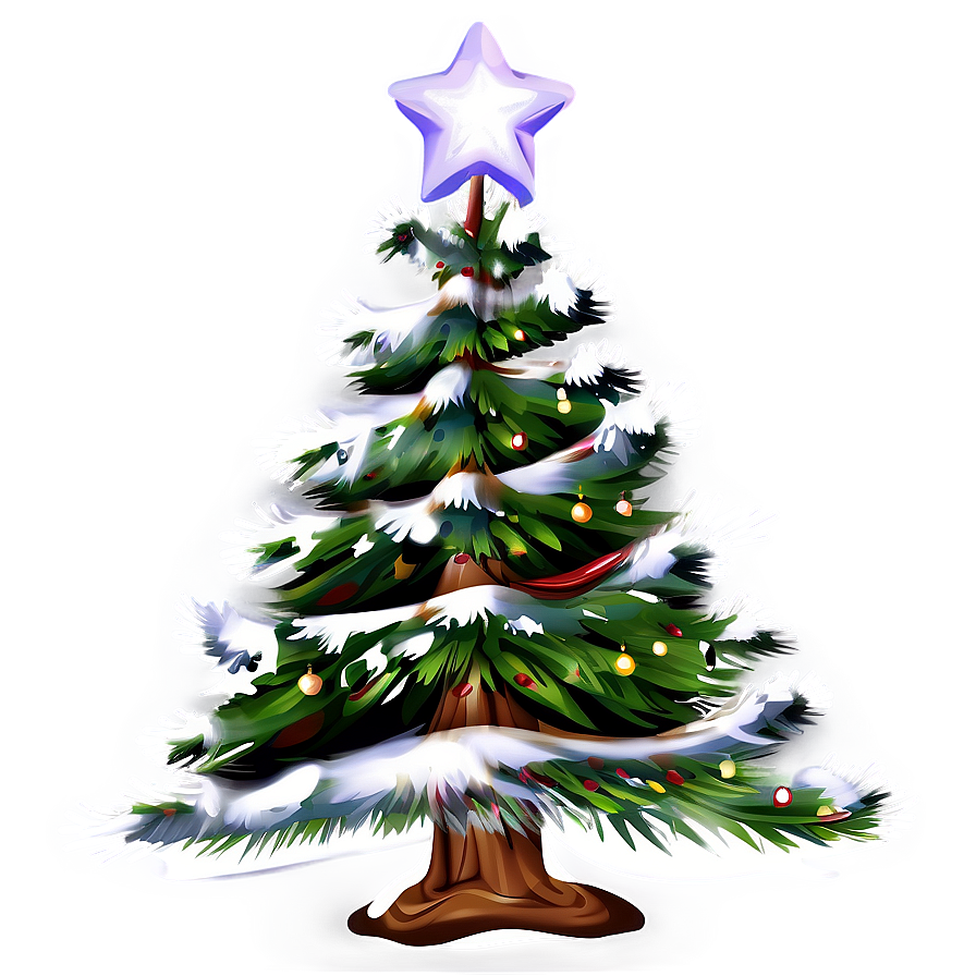 Snow-covered Christmas Tree Transparent Png 05262024