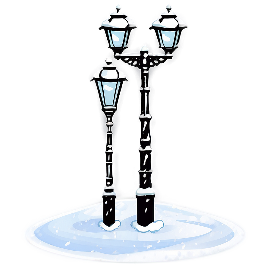 Snow-covered City Lamp Post Png Lsu