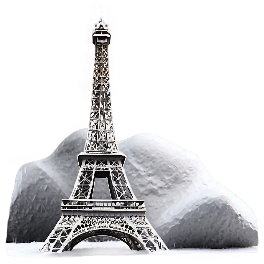 Snow-covered Eiffel Tower Png 05212024