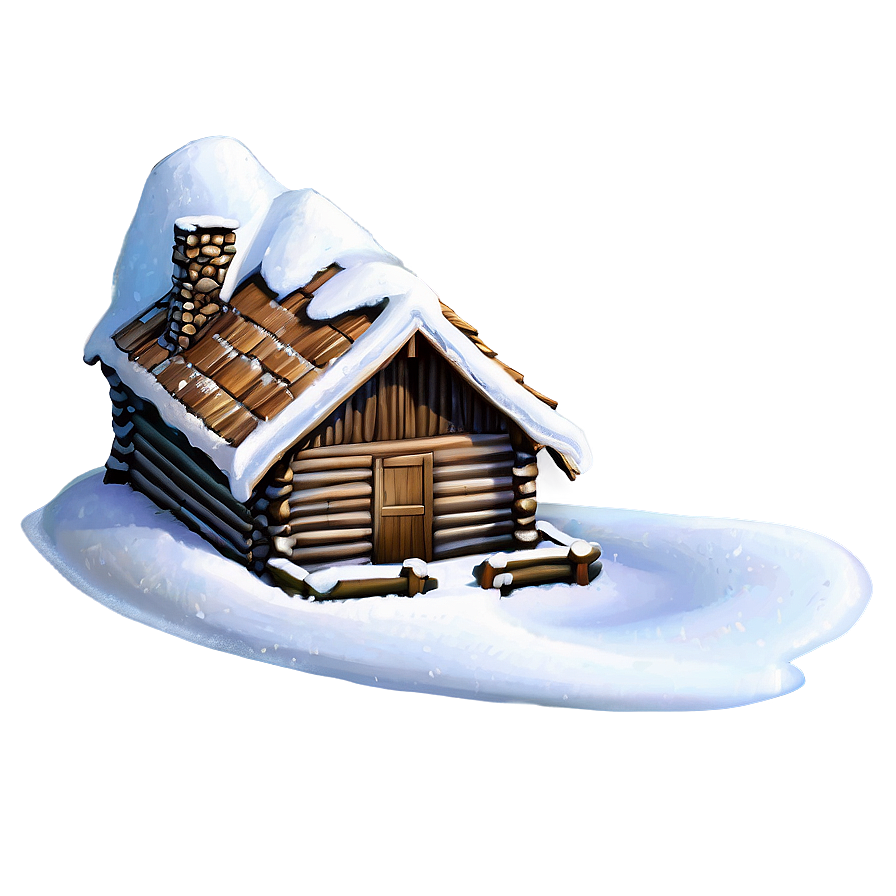 Snow-covered Log Cabin Png 6