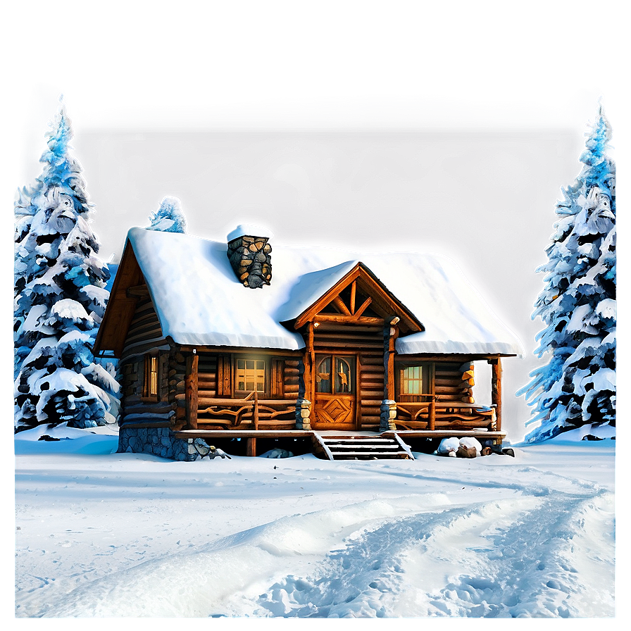 Snow-covered Log Cabin Png Rvi88